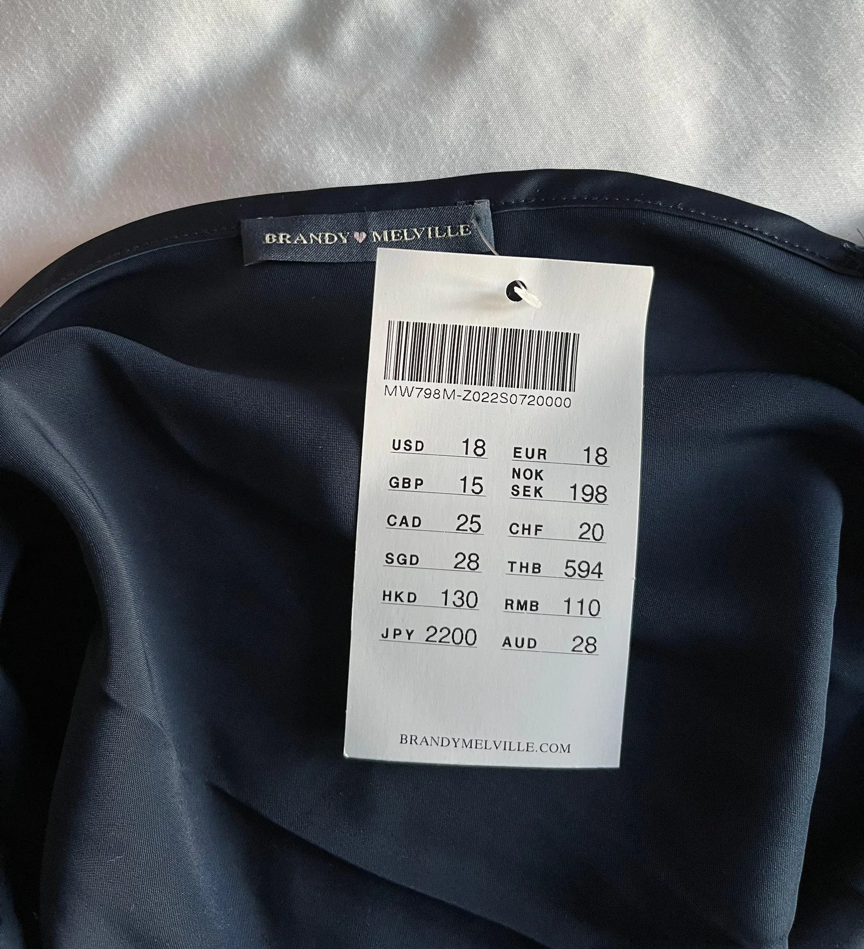 Navy Satin Tank Top - Image 3