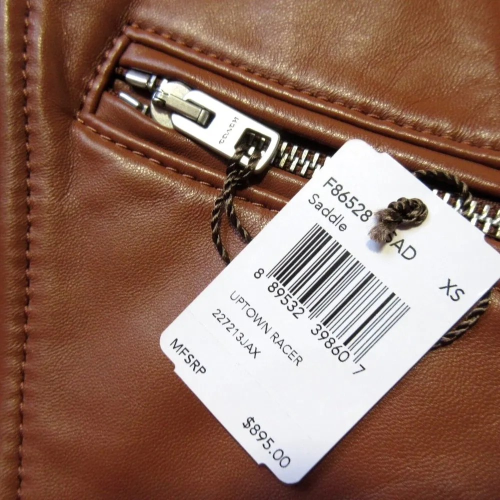NWT COACH Uptown Racer in Saddle Sheep Leather Motorcycle Moto Jacket XS $895 - Image 5