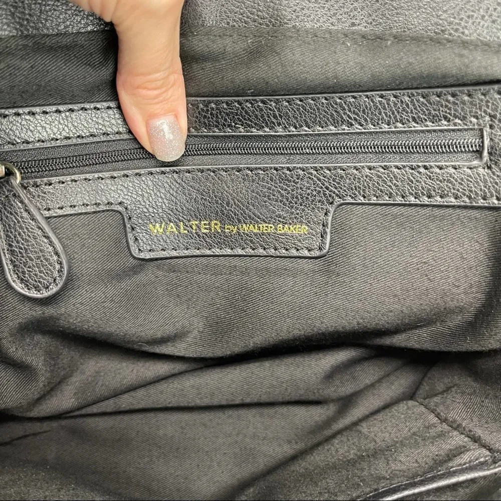 Walter by Walter Baker Pebble Leather Black Shoulder Bag Purse Handbag - Image 9