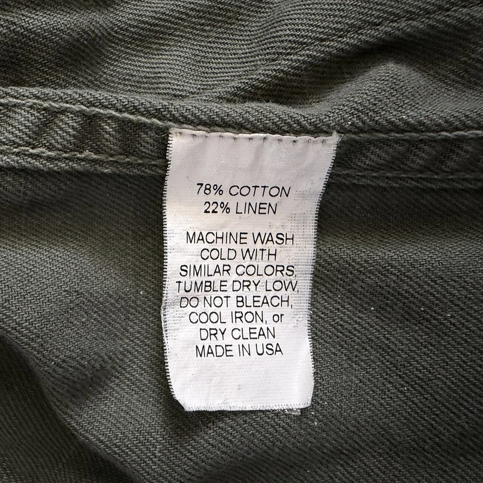 Nili Lotan Army Green Denim Military Cut Off Sleeveless Utility Vest Size 4 - Image 6