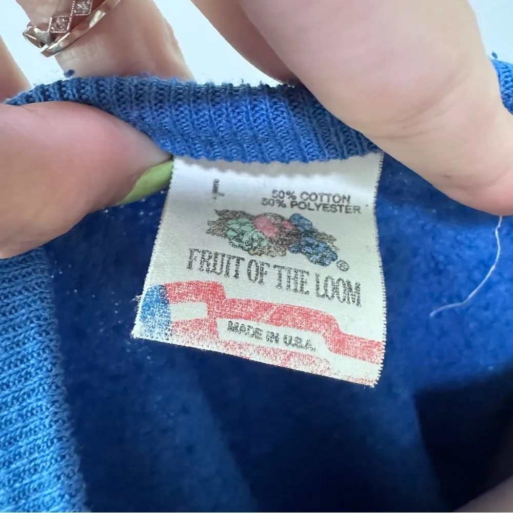 Gatlinburg Tennessee Fruit of the Loom Vintage Large Crewneck Sweatshirt Blue - Image 4