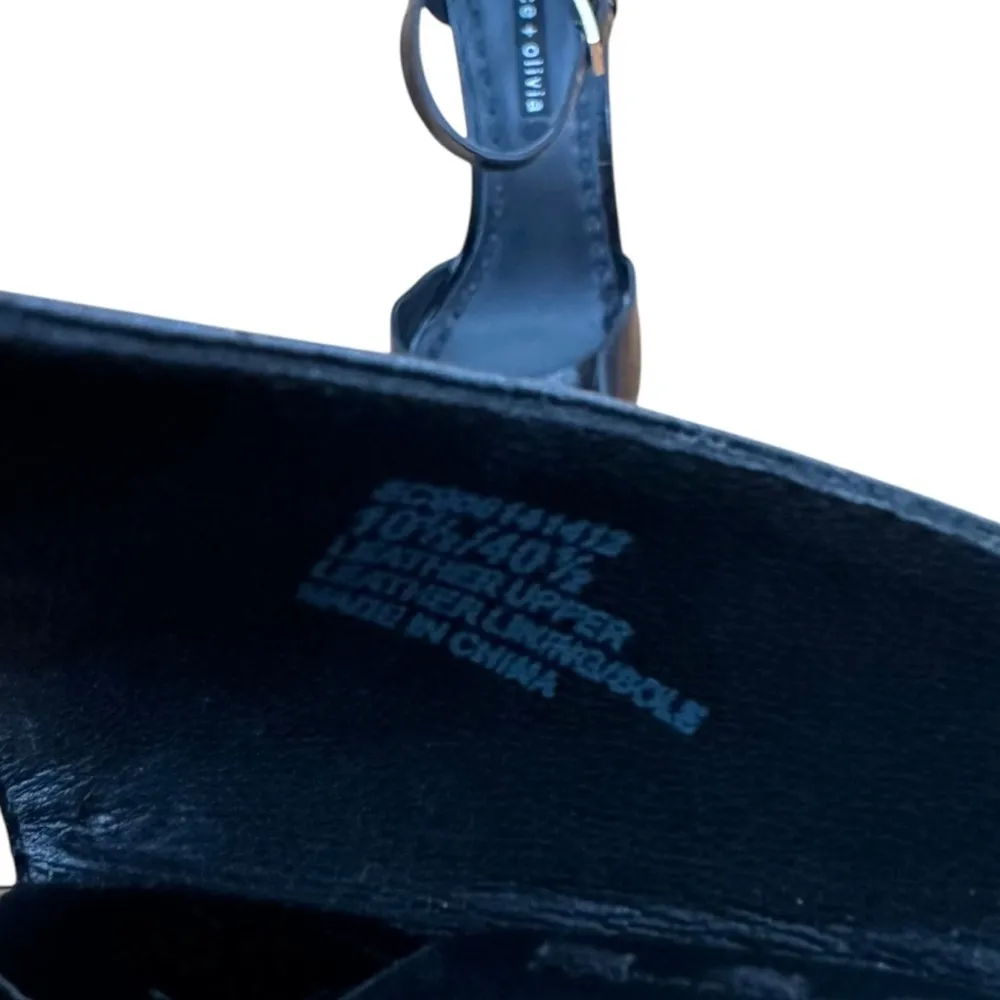 Alice & Olivia Croc Embossed Platform Sandals New Black Size 10.5 - Image 8