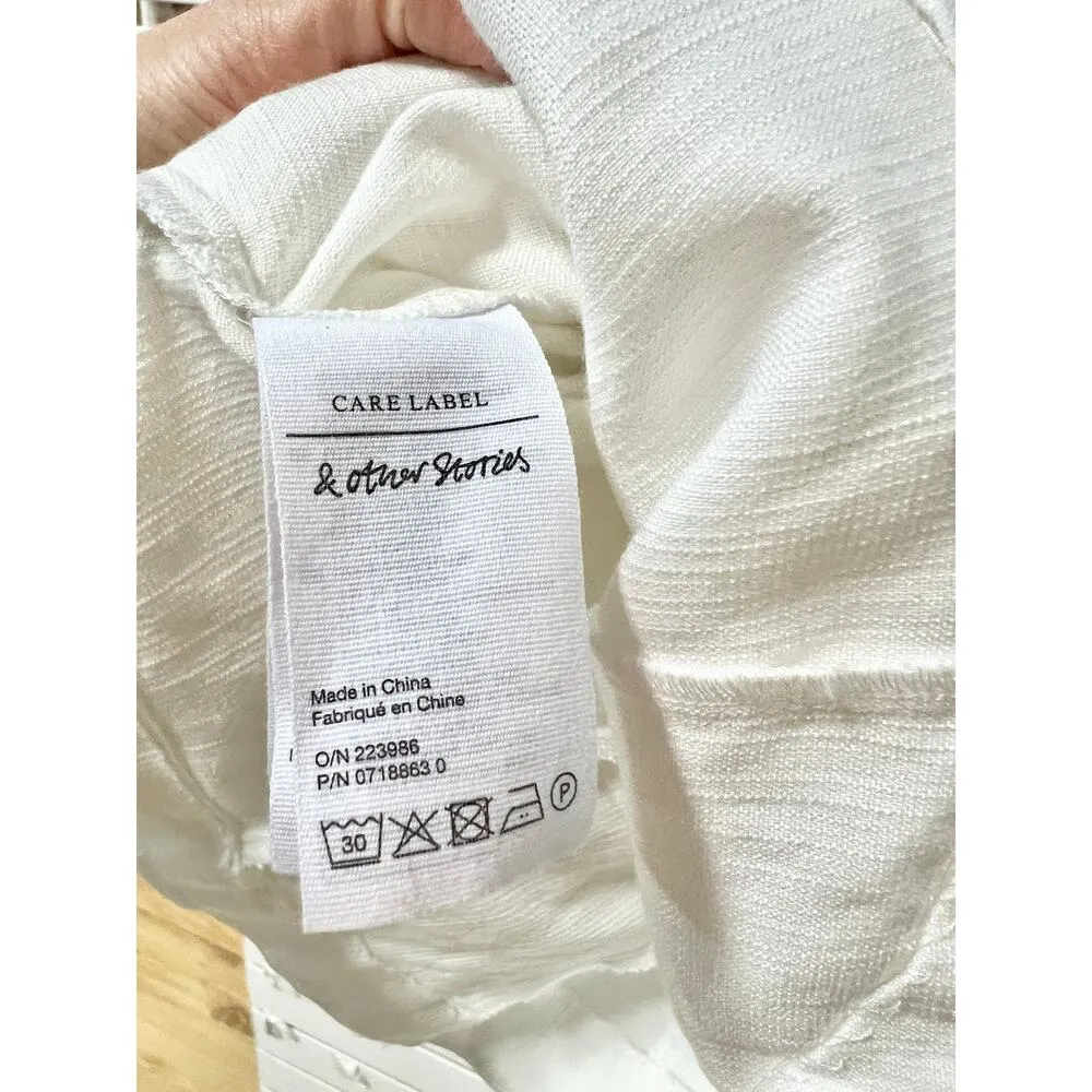 & Other Stories Sweatheart Neck Full Sleeve Blouse Top off white Women Size US 2 - Image 5