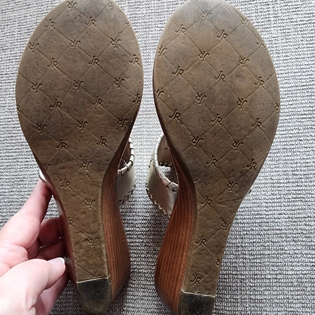 Jack Rogers Metallic Slip On Thong Wedges/ 7.5M-FIT LIKE SZ 7 - Image 4