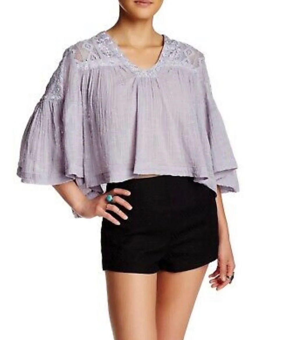 3/4 Sleeve Blouse In Lavender  - Image 2