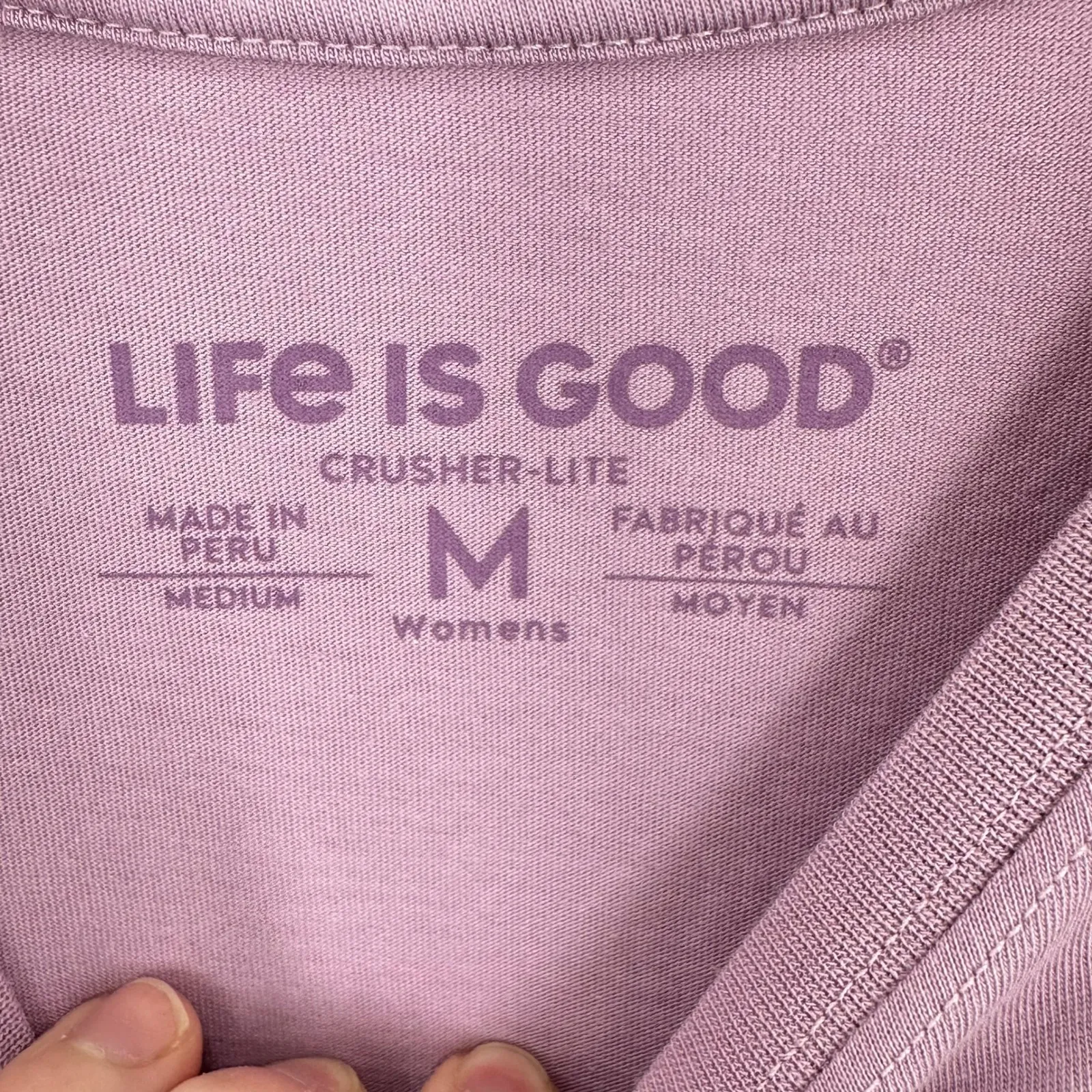 Life is‎ Good Womens Crusher Lite T-Shirt Medium Purple Golden Retriever Dog Tee - Image 4