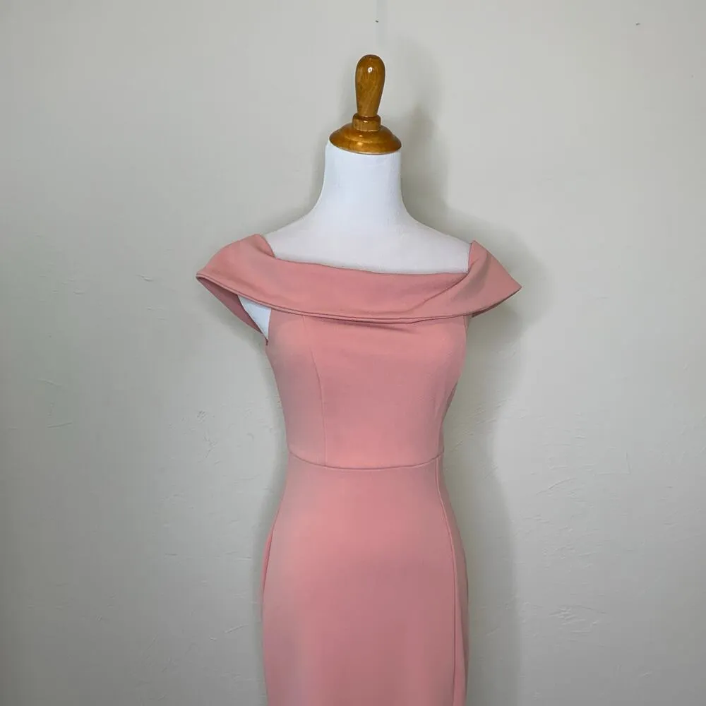 Lulu's Pink Portrait Neck Gown  Dress  Sz Small - Image 5