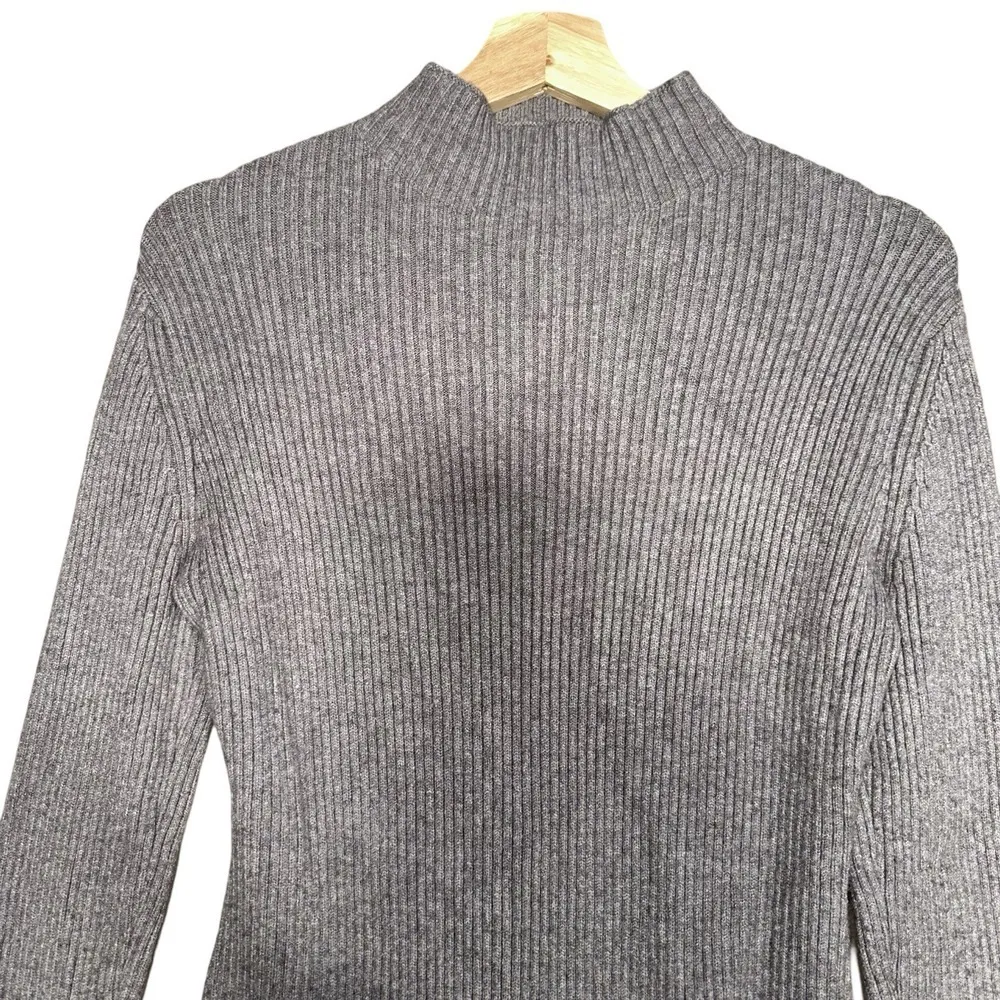 Nordstrom Vici Collection NEW Newtown Mock Neck Knit Midi Dress Sz M MSRP $56 Gray Size M - Image 9