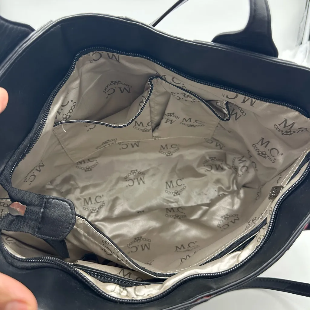 Elegant Red Embossed MC Tote Bag - Image 6