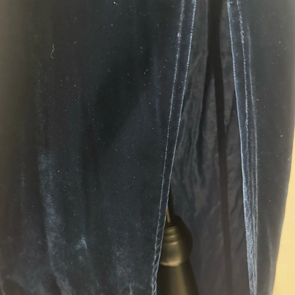 Vintage Bari-Jay 90s beaded white chiffon & dark blue velvet formal dress size 6 - Image 3