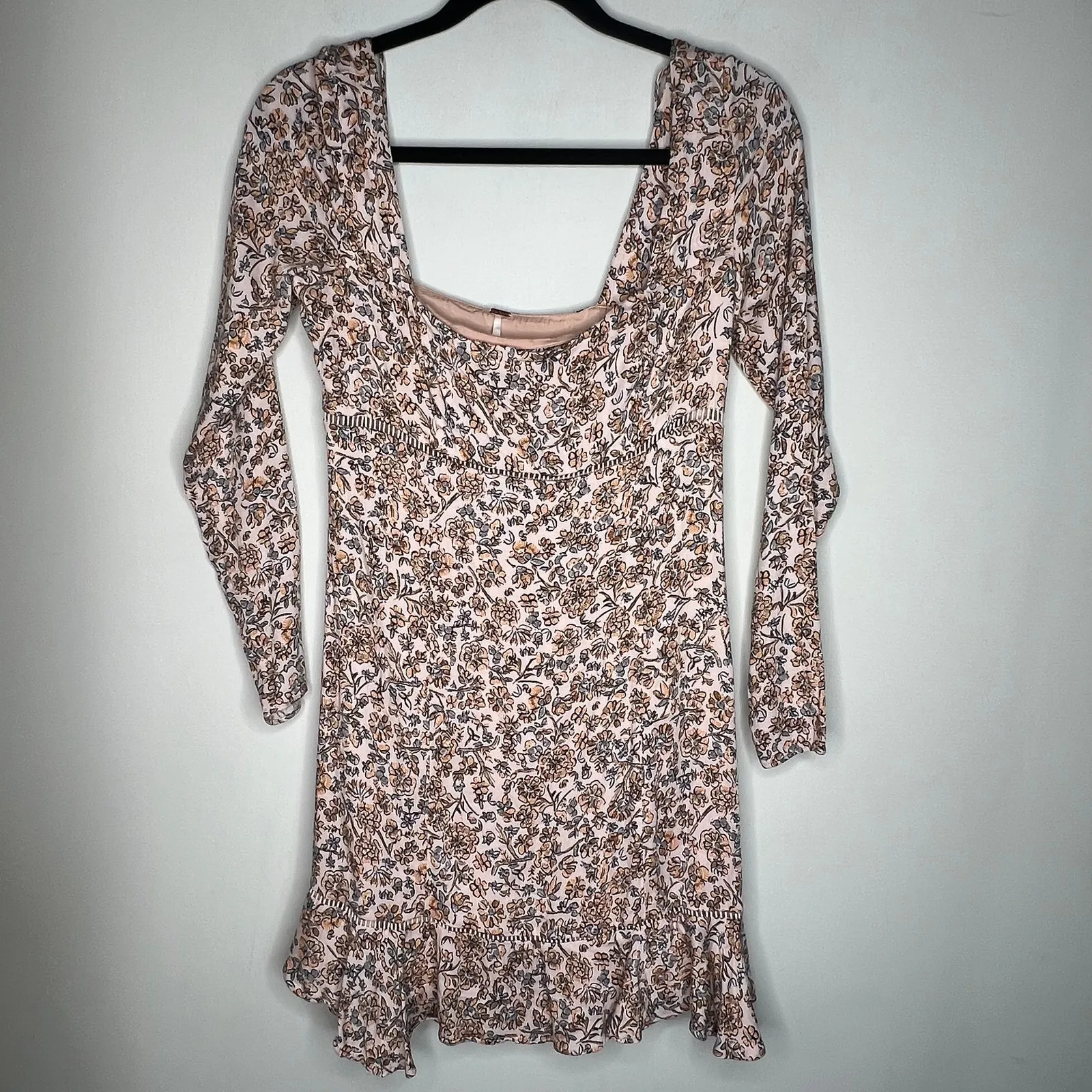 Free People Boheme Floral Long Sleeve Mini Dress Size 6 - Image 2