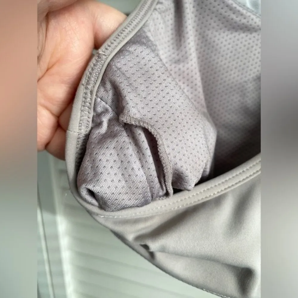 Tier Activewear Bra with Mesh Light Gray High Neck Large - Image 3