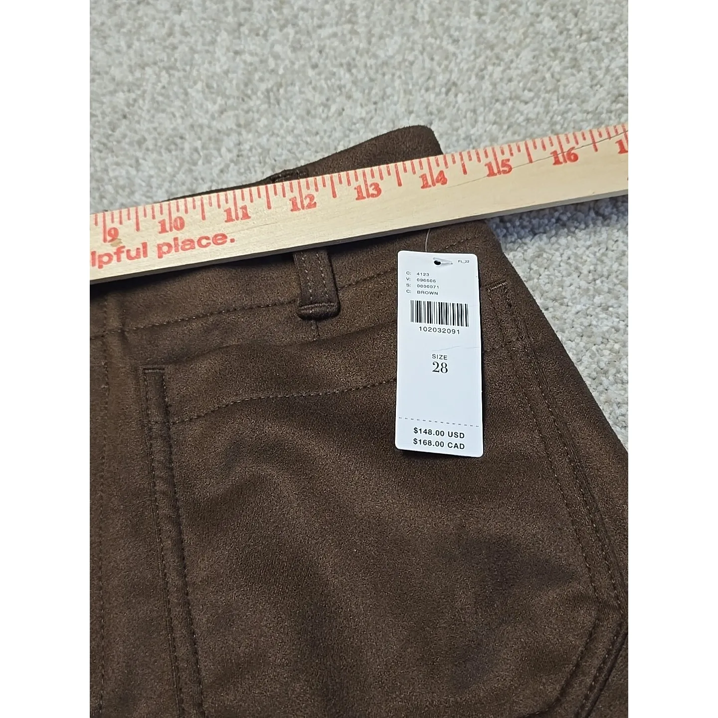 Maeve Anthropologie The Colette Crop Suede High-Rise Wide-Leg Pants Brown Sz 28 - Image 10
