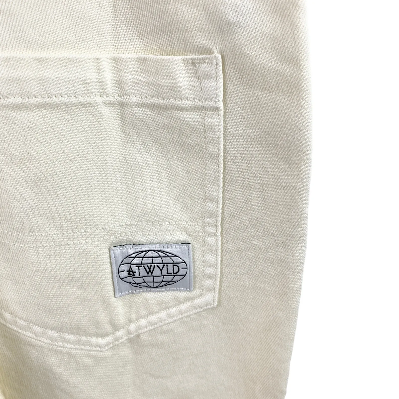 NEW NWT ATWYLD Outlier Denim Jean Straight Leg Motorcycle Overalls Vin White - Image 7