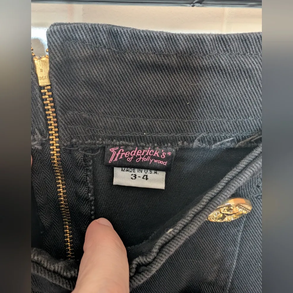 Vintage Fredrick's Of Hollywood High Waisted Sailor Jeans Women's 3/4 Black - Image 3