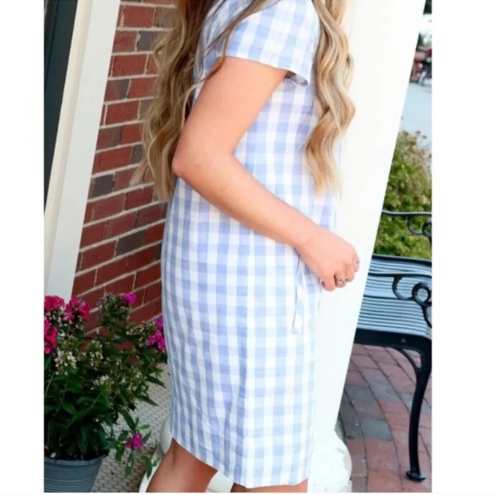 NWT Southern Tide McKenna Seersucker Blue White Check Dress Dutch Blue Size XS - Image 3