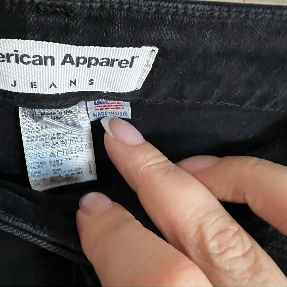 American Apparel Made‎ in the USA Black High Rise Skinny Denim Jeans - Image 6