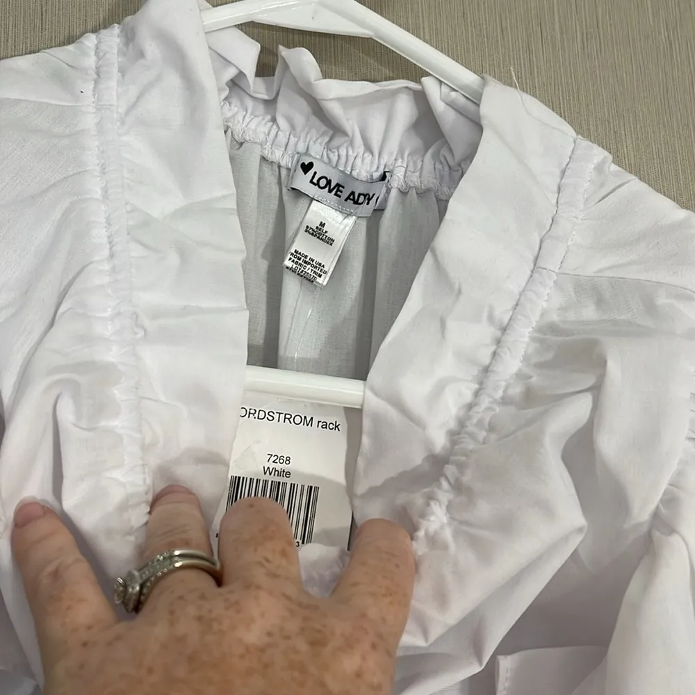 Love ady NWT medium tiered ruffle white dress Nordstrom midi maxi - Image 4