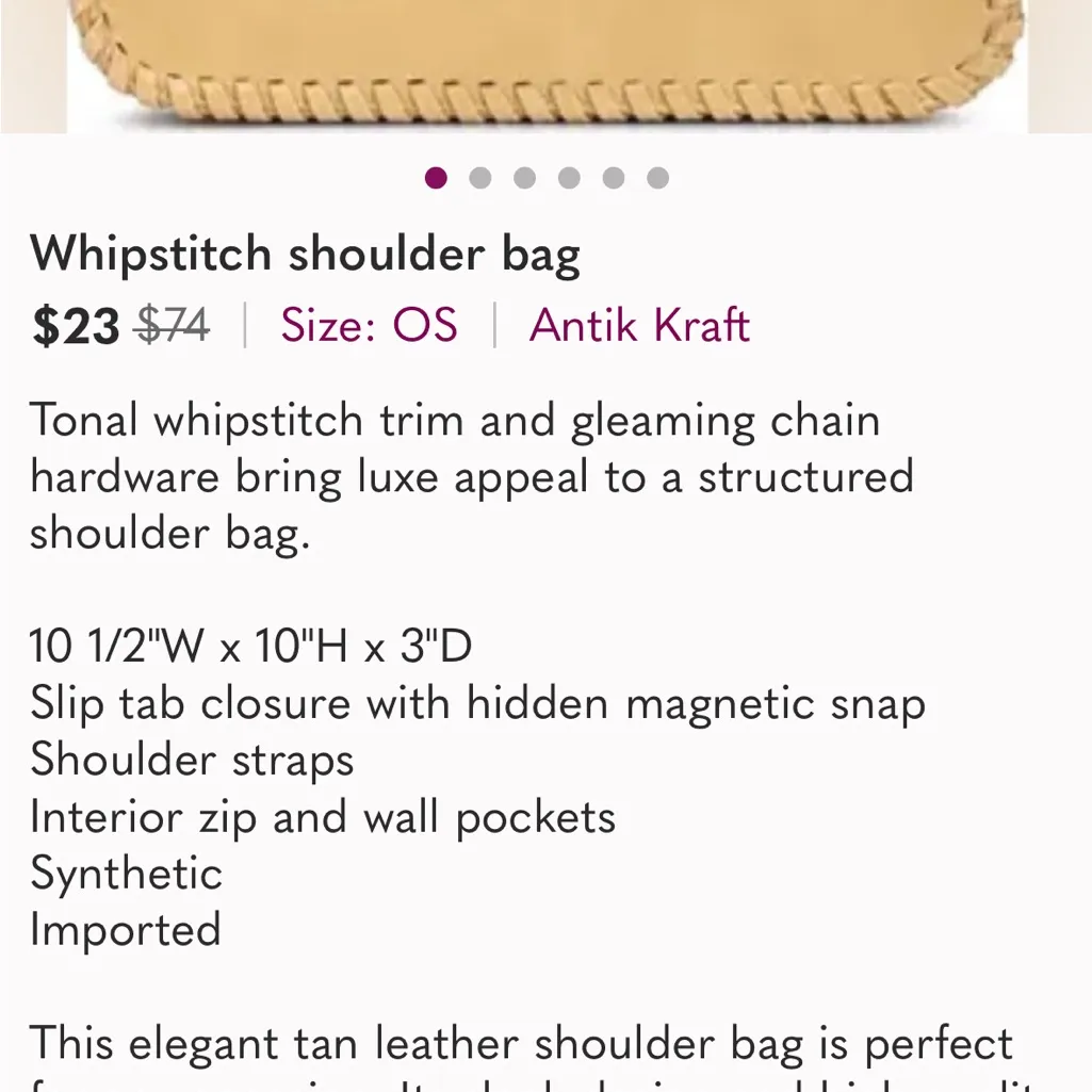 Antik Kraft Whipstitch Shoulder Bag with Buckle - Image 7