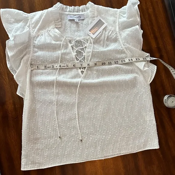 Intermix Florance Flutter Sleeve Blouse NEW With‎ Tags - Size S. - Image 9