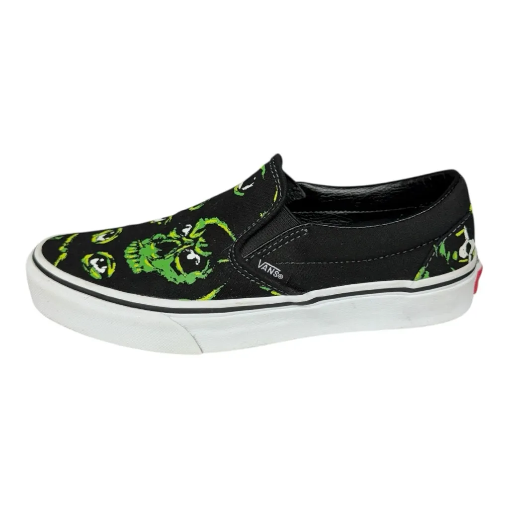 Vans Classic Slip-On Black Green Eyes in the Dark Glow Size 7 Monster Horror EUC - Image 3