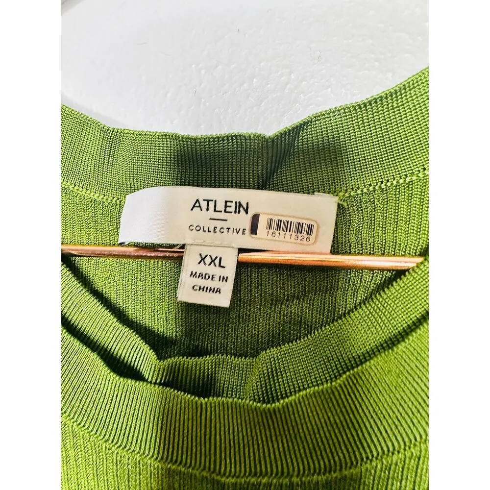 ATLEIN x RTR Women's Green Sleeveless Crewneck Knit Midi Dress Size XXL - Image 8