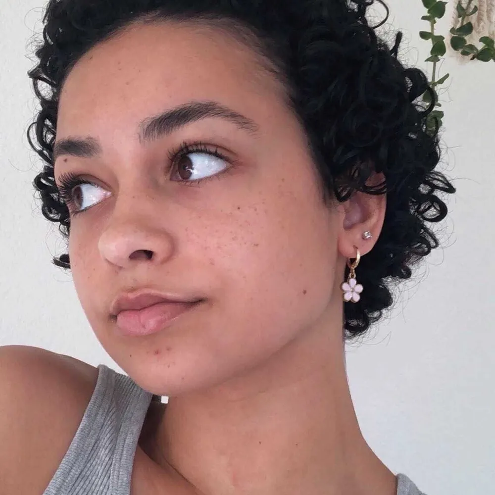 purple flower earrings - Image 3