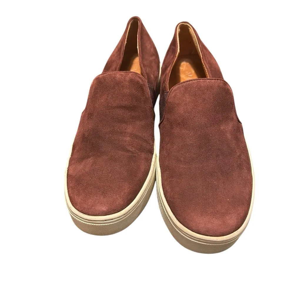 Vince Burgundy Suede Slip-On Size 8M Casual Sneakers Classic & Minimalist. - Image 2