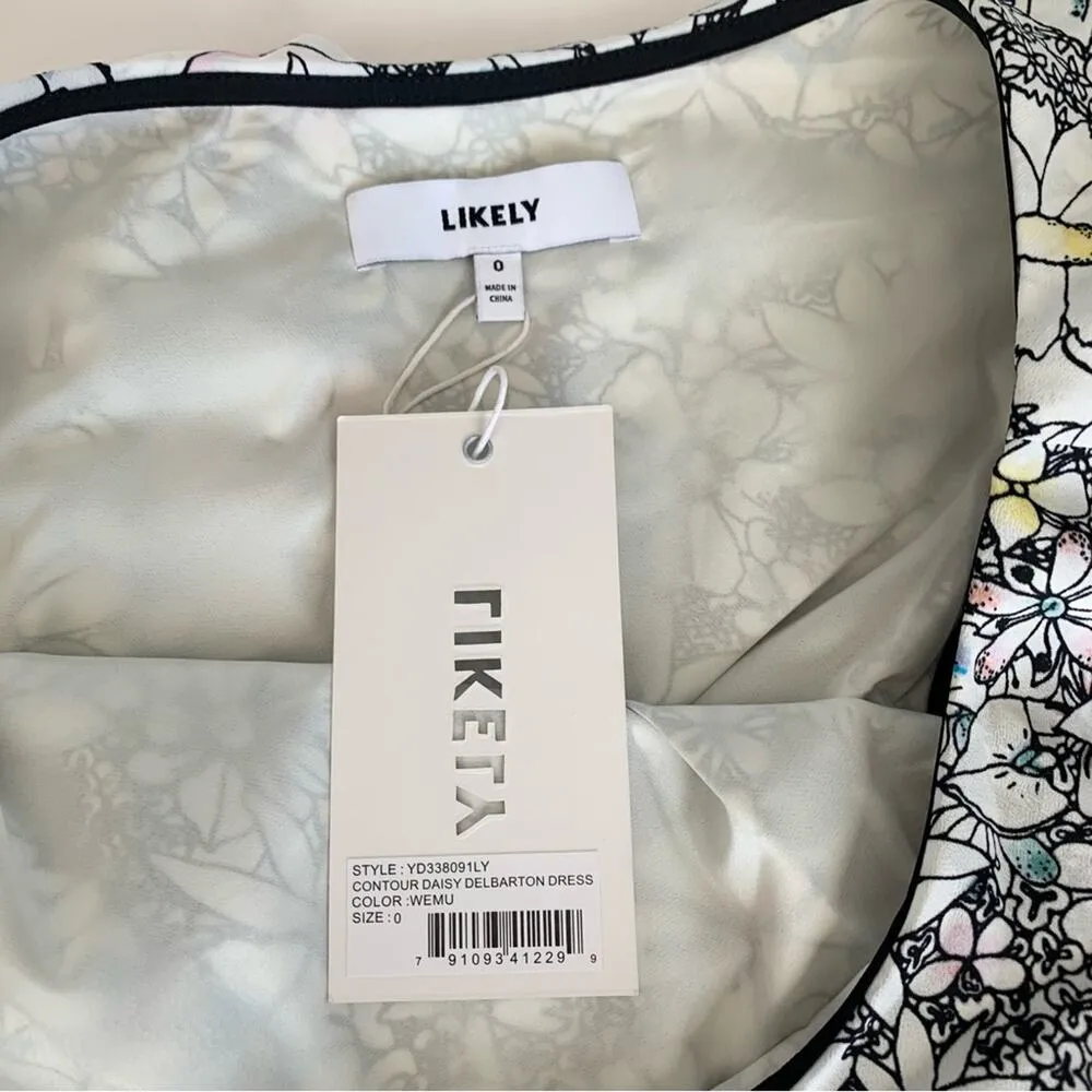 Likely Contour Daisy Delbarton Floral Asymmetrical Ruffle One Shoulder Dress 0 - Image 7