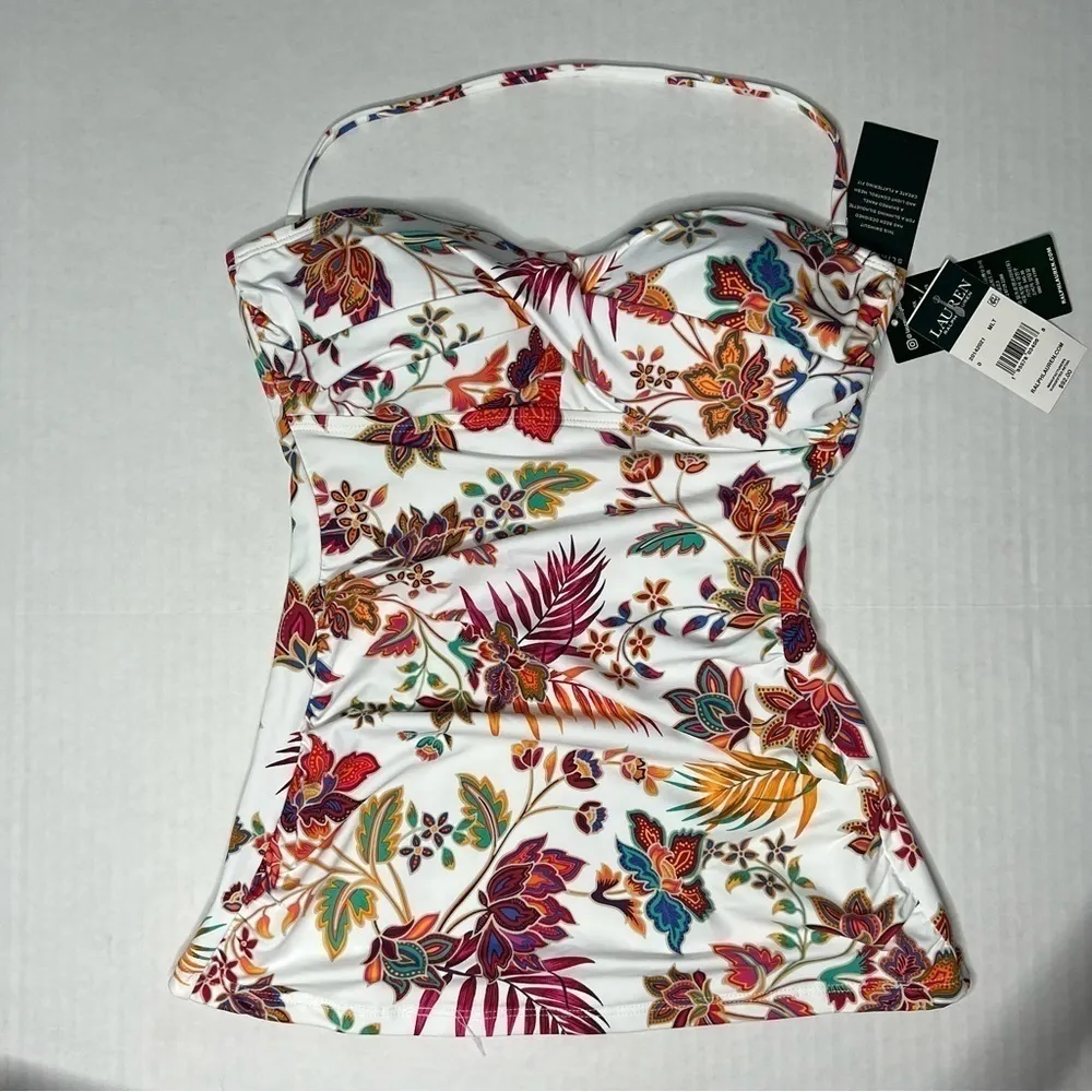 Ralph Lauren floral twist tubini swim top size 0 - Image 3