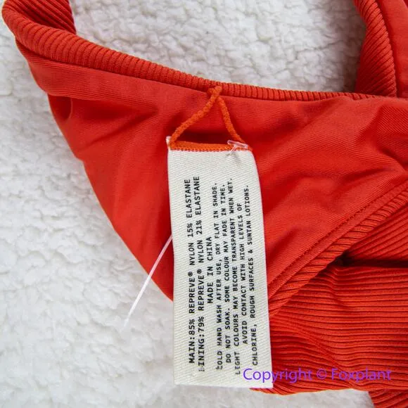 New! Set! Zulu‎ & Zephyr Free People Tie Curve Brief Bikini, size 10 Orange - Image 16