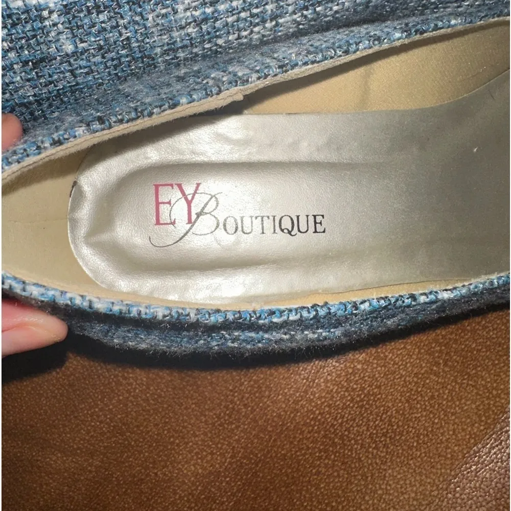 EY Boutique Women's Court Shoes with Bow Light Blue Size 11W - Image 7