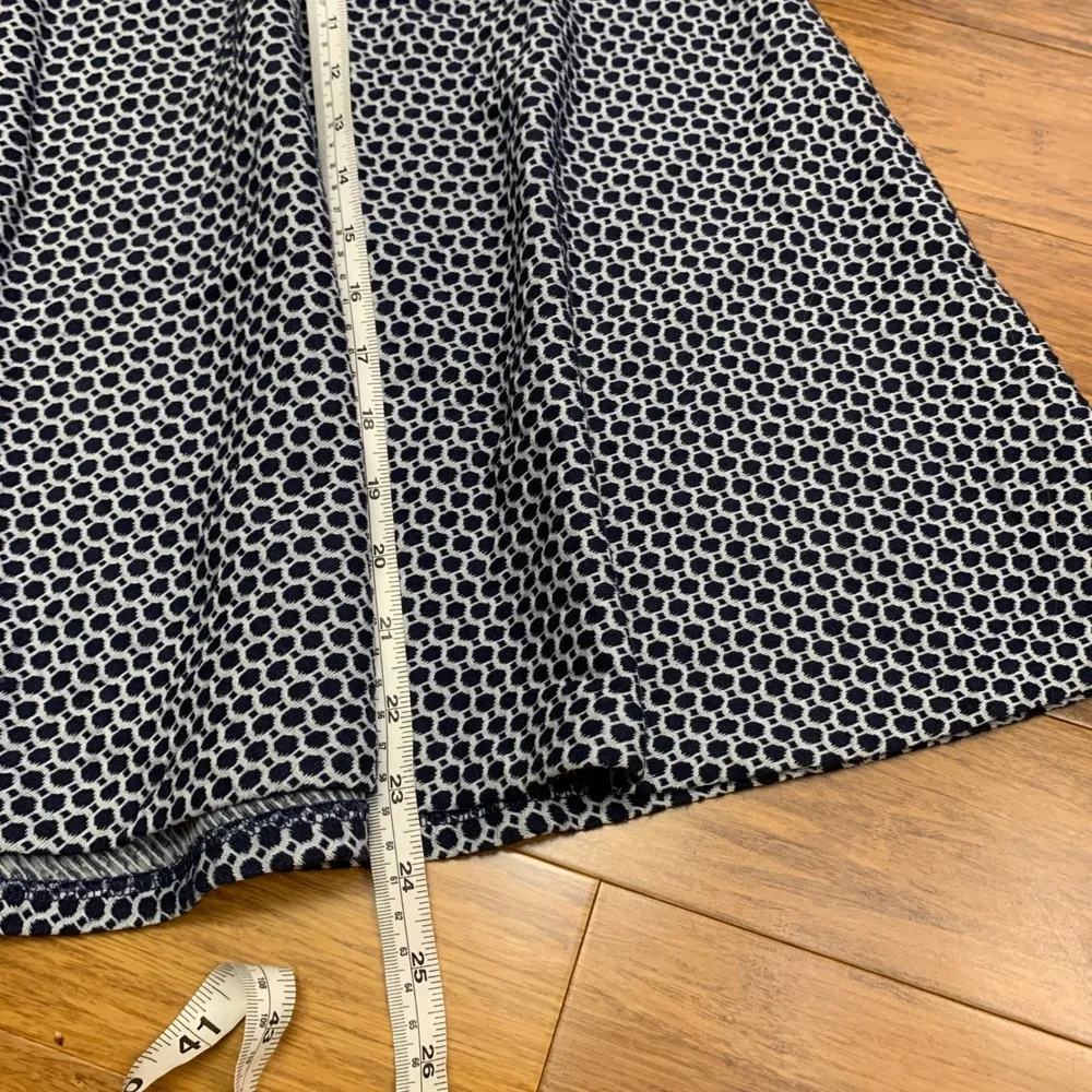Talbots A-Line Skirt Womens Size 4 Geometric Print Career Casual Navy Blue White - Image 6