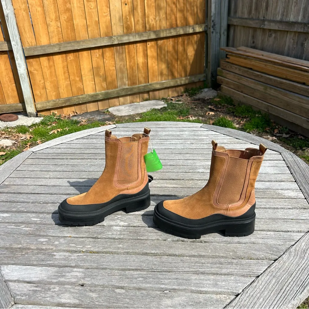 Sam Edelman Nwt  Lulia Nubuck Lug-Sole Boots camel whisky suede‎ size 8.5 - Image 5