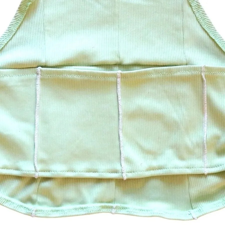 Y2K Strapless Crop Top Size Medium (6) Tube Top Ribbed Stretch Green - Image 4