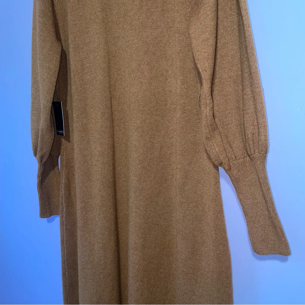 NEW Eloquii Puff Sleeve Collared Sweater Dress Women Size 18/20 Neutral Office - Image 10