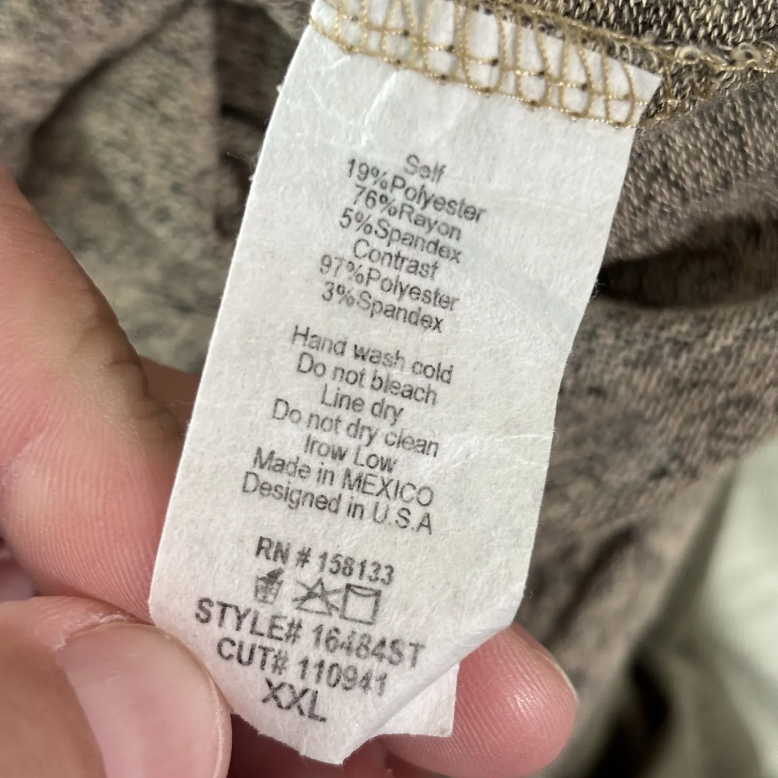 Pink Clover Luna Patch Knit Top Gray/Brown Women's XXL Light Sweater Buttons - Image 7