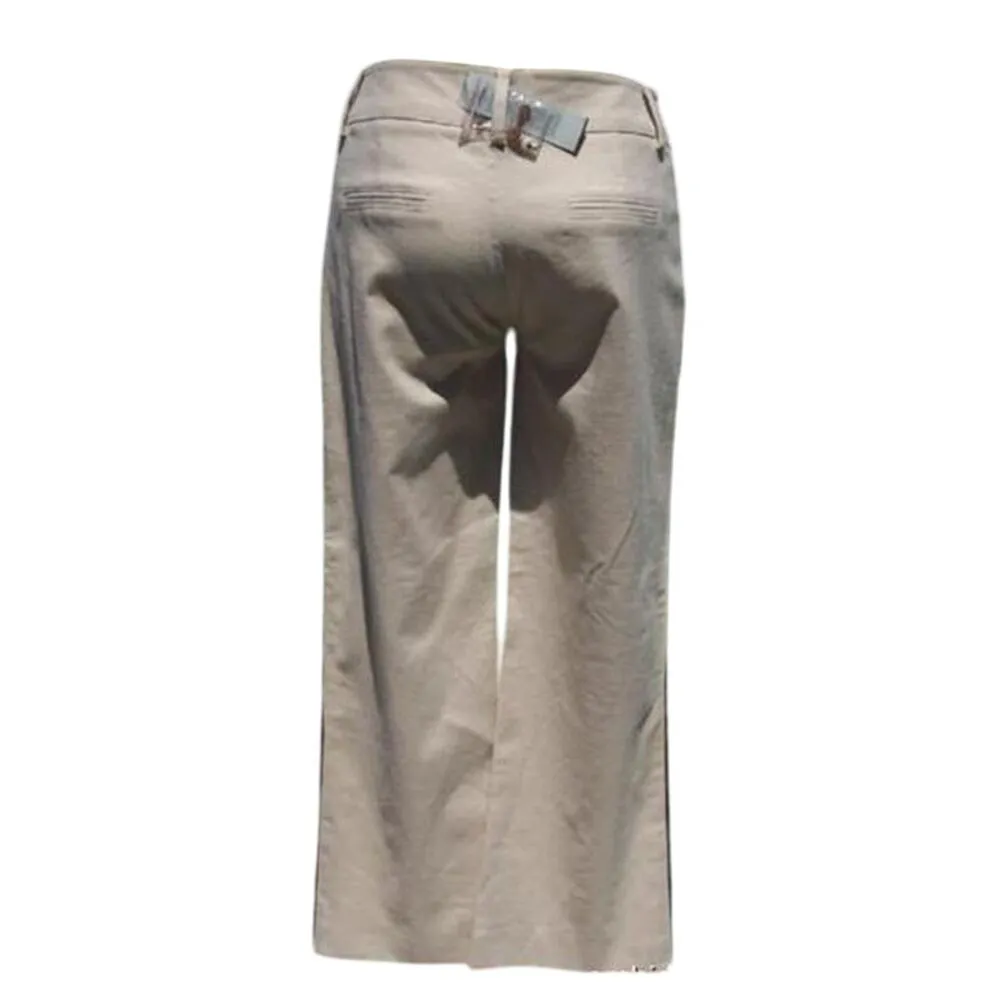 Cache Linen Blend Multi Color Bead Trim Crop Gaucho Pant Stretch New $98 NWT - Image 7