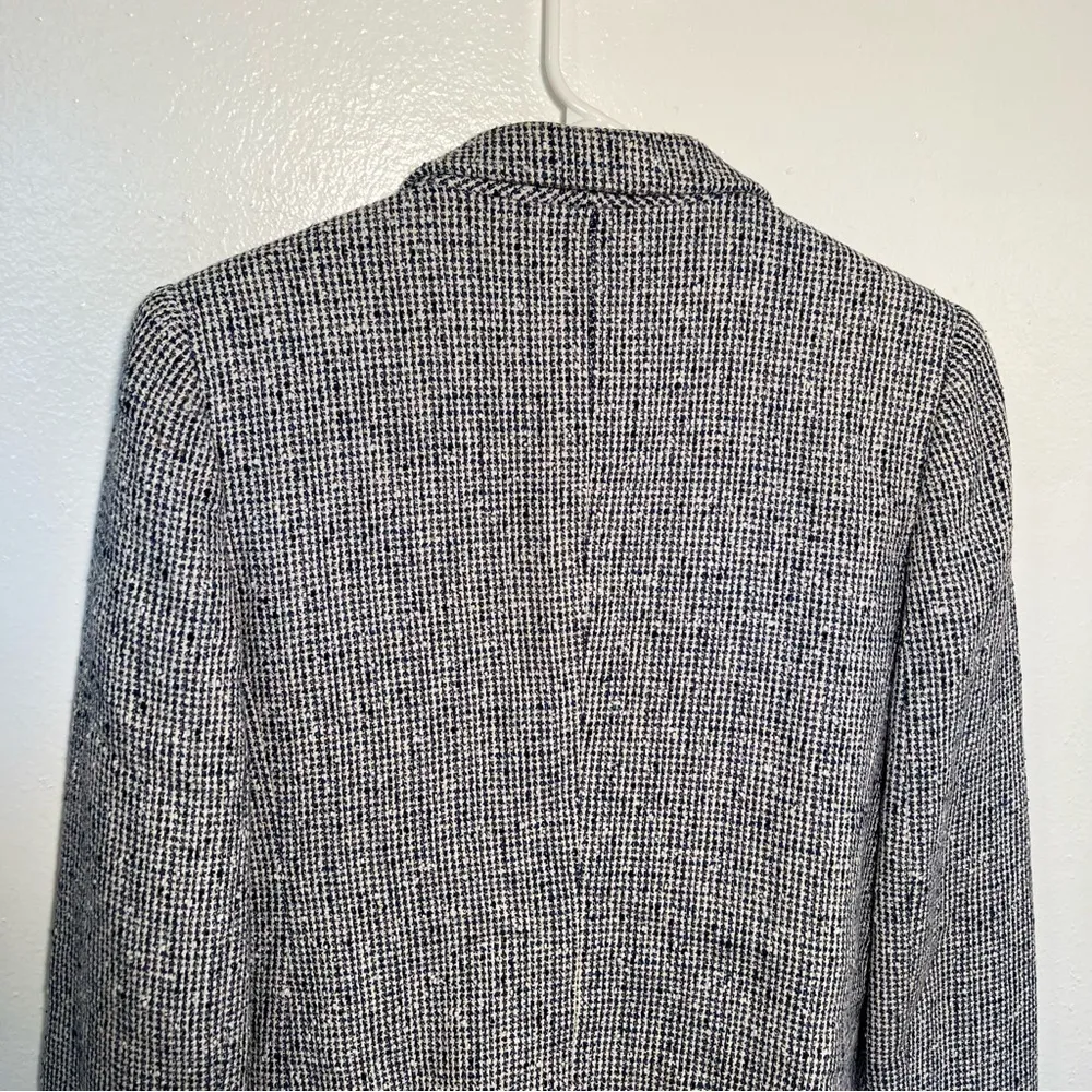 Vintage The Talbots Double Breasted Blazer Blue Tweed - Image 9