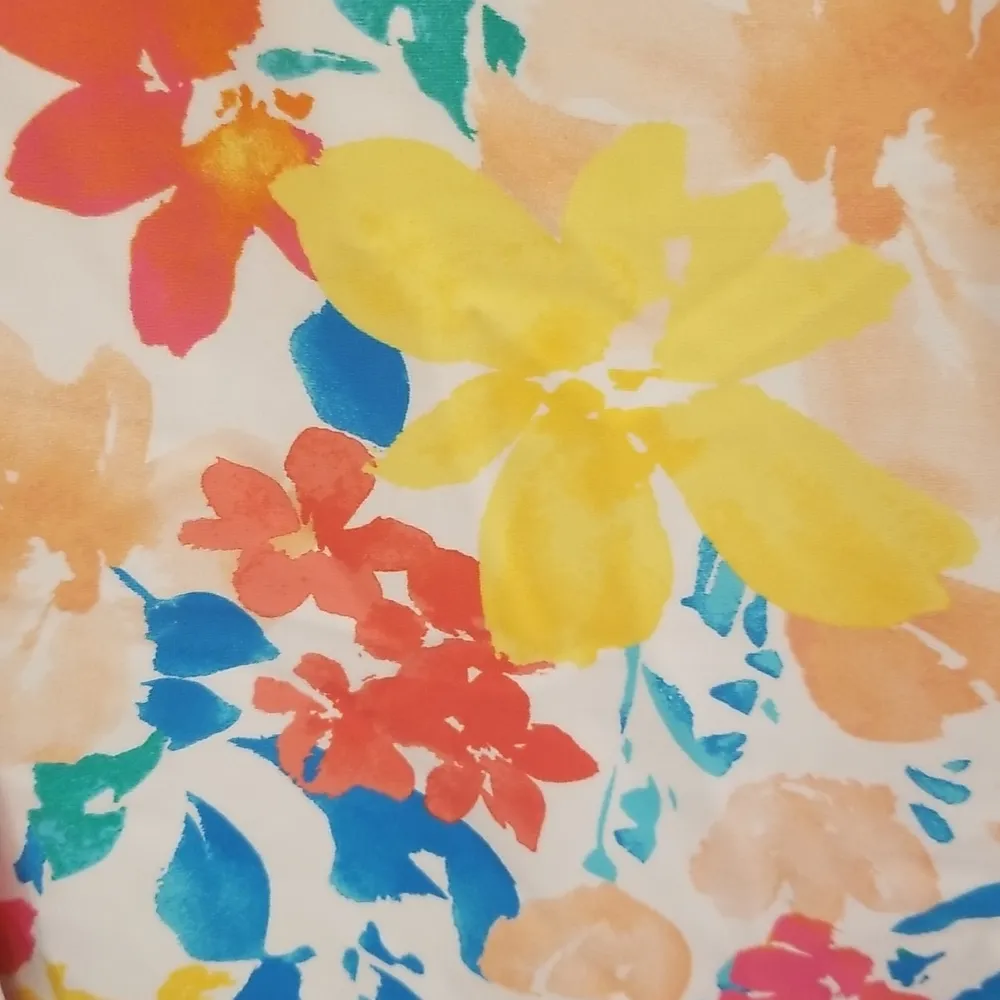 💕ELLEN TRACY💕 One Piece Ruffle Swimsuit ~ Abstract Floral Print 8 NWT - Image 5