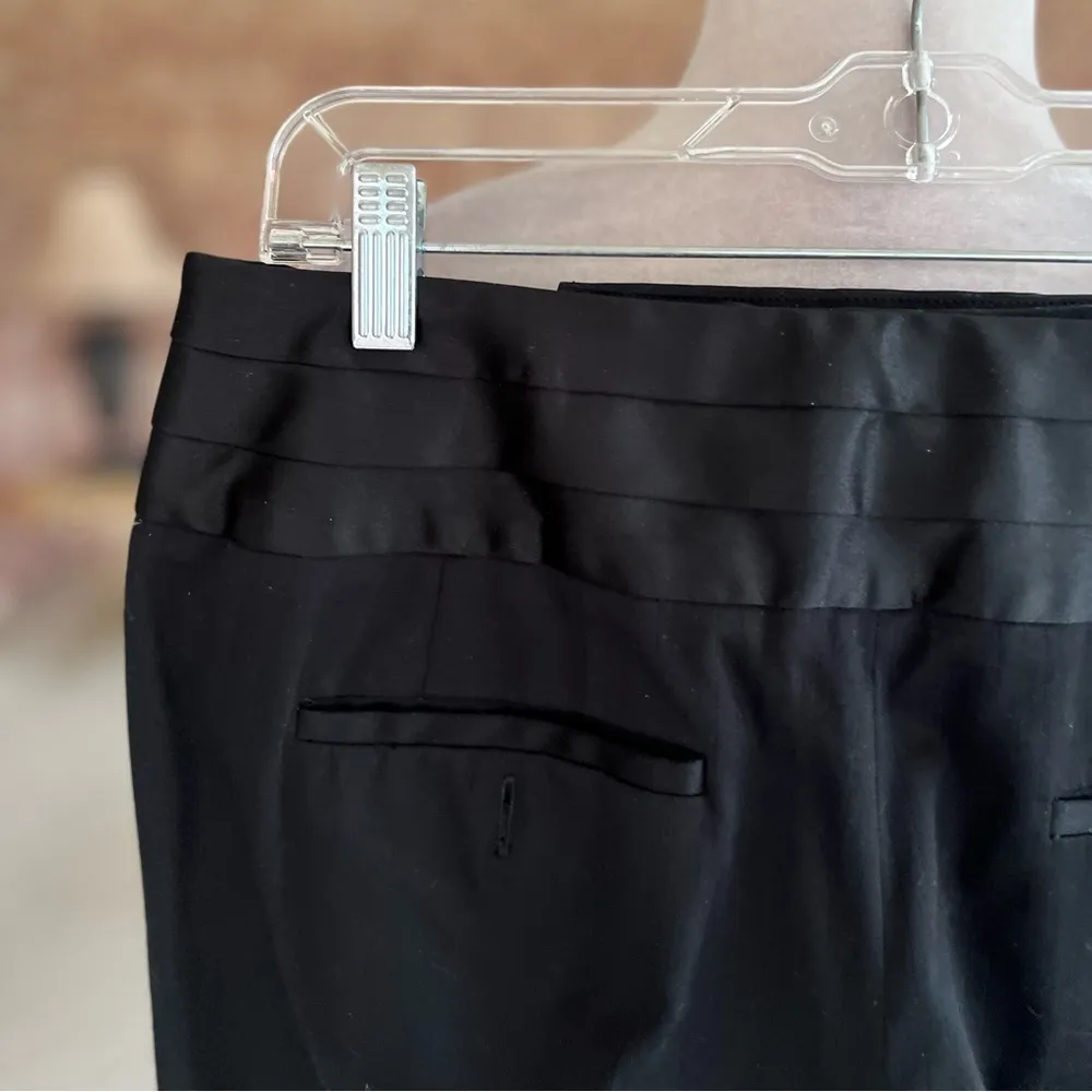 LOFT Pants Cropped Black Satin Waist Tie 6 Cocktail Party - Image 9