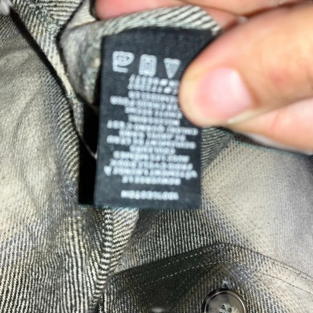 Sanctuary plaid black & cream thick flannel shacket Large oversized #760 - Image 7