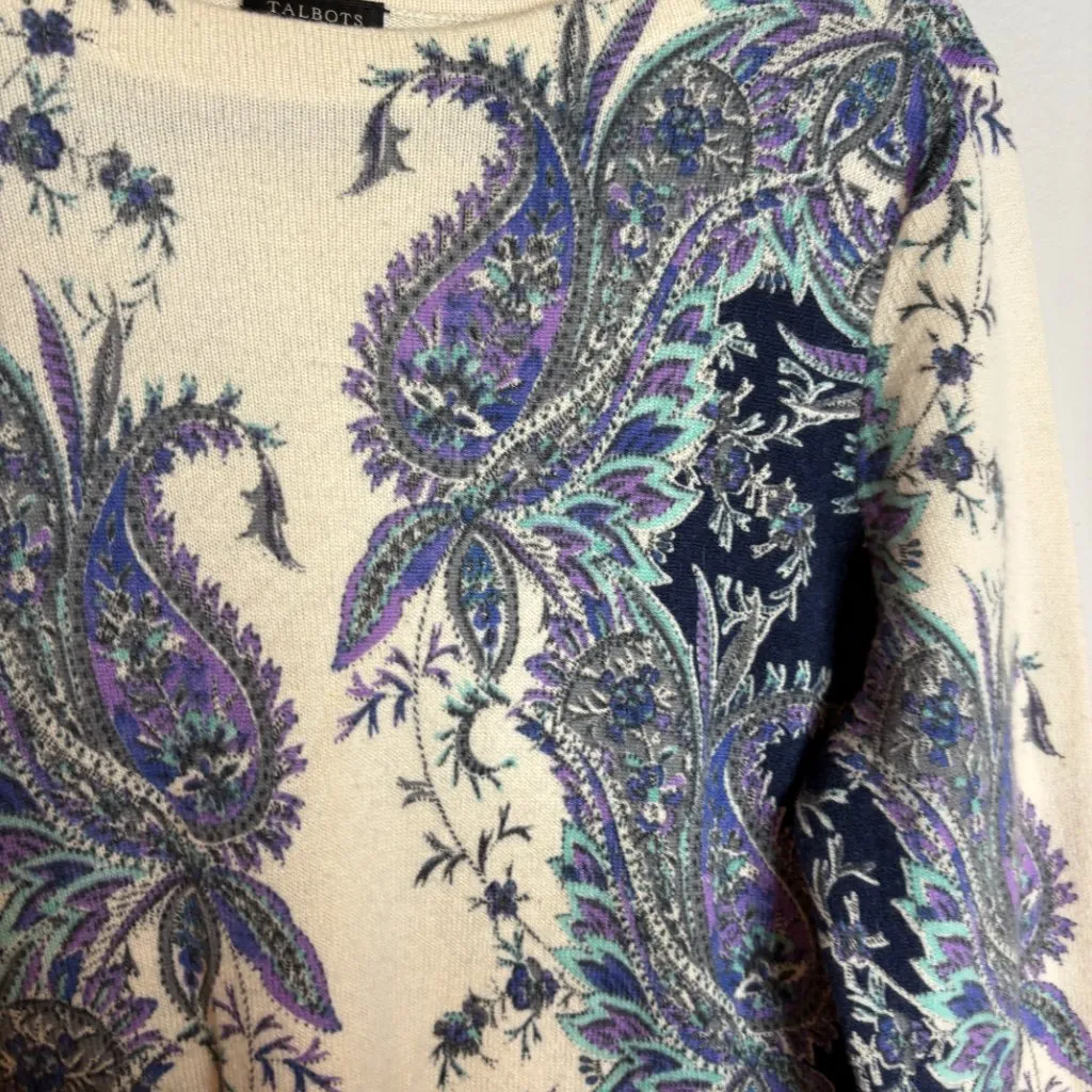 Talbots paisley Pure Cashmere sweater - Image 3