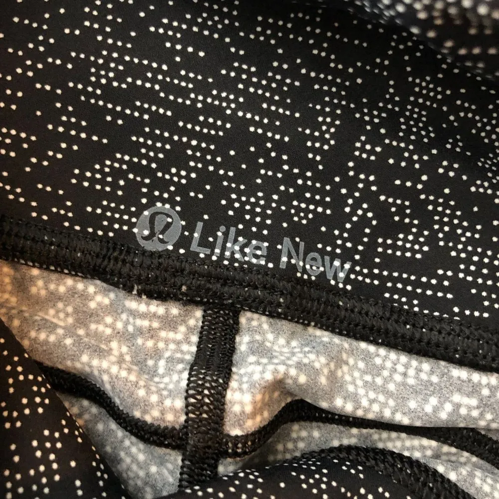 Lululemon Womens Fast Free Crop II Nulux 19" Salt Alpine White Black Size 4 - Image 3