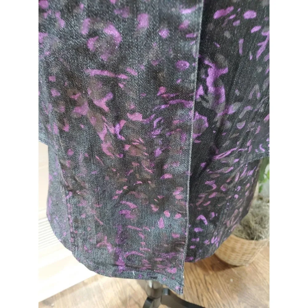 Gold Flava Purple/Black Cotton Long Sleeve Single Breasted Fitted Blazer Size 16 - Image 4