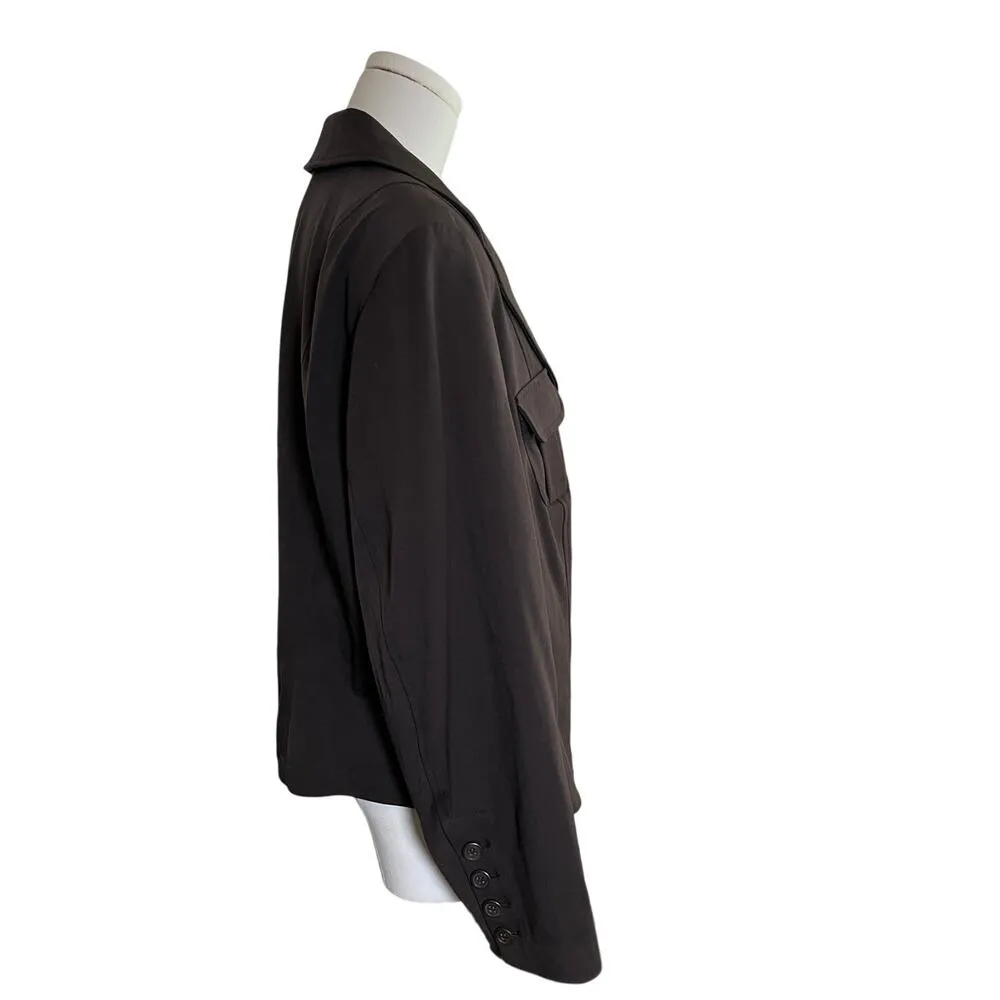 Lane Bryant‎ 18 Blazer Brown Stretch Button Front Jacket Career Workwear Pockets - Image 2