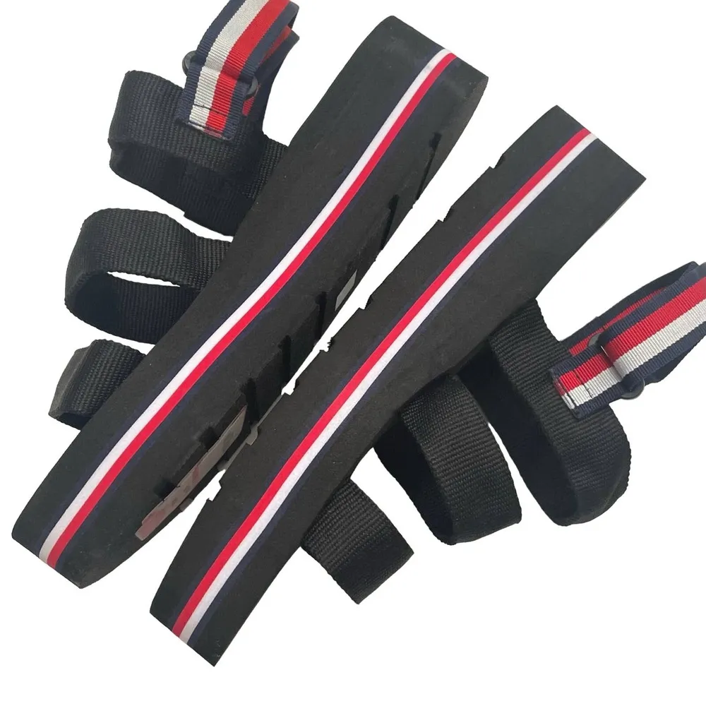 Tommy Hilfiger Atinea Black Platform Wedge Sandal Stripe Size 10 Shoes NWT - Image 4