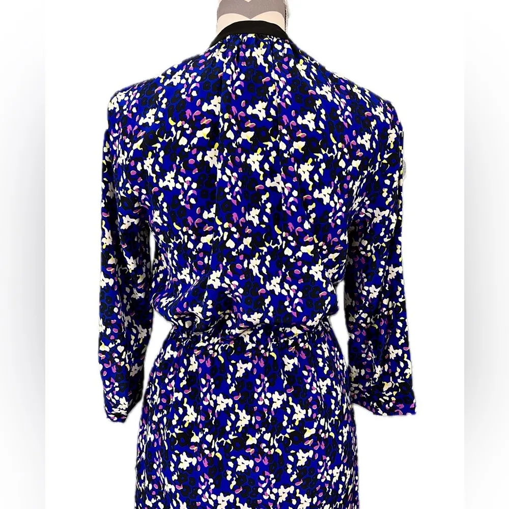 Diane Von Furstenberg Abstrat Foral 100% Silk Dress - Size 4 - Image 7