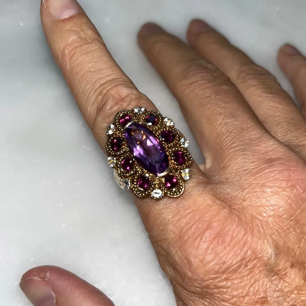 Amethyst Cocktail Ring Size 6 - Image 3
