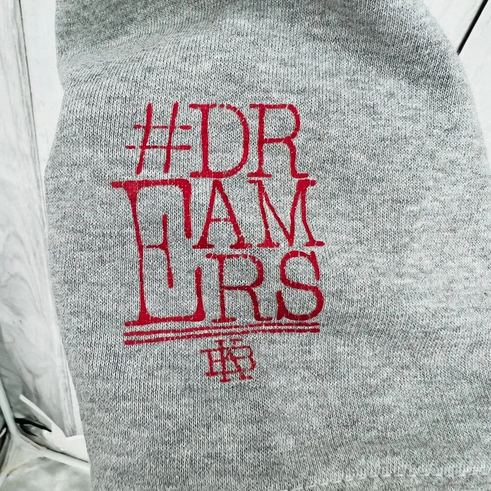 Black Kings MEDIUM These Are Hard Times for Dreamers Gray Crop Hoodie Sweater - Image 6